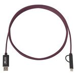 3-In-1 10 Ft. Braided Charging Cable - Maroon