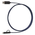 3-In-1 10 Ft. Braided Charging Cable - Navy Blue