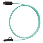3-In-1 10 Ft. Braided Charging Cable - Seafoam Green