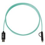 3-In-1 10 Ft. Braided Charging Cable - Seafoam Green