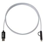 3-In-1 10 Ft. Braided Charging Cable - Silver