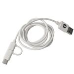 3-in-1 3 Ft. Charging Cable With Antimicrobial Additive - White