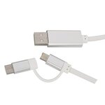 3-in-1 3 Ft. Disco Tech Light Up Charging Cable - White