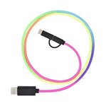 3-In-1 3 Ft. Rainbow Braided Charging Cable - Rainbow