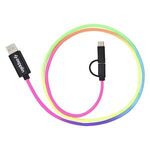 3-In-1 3 Ft. Rainbow Braided Charging Cable -  