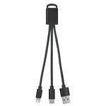 3-In-1 Braided Charging Buddy - Black