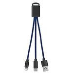 3-In-1 Braided Charging Buddy - Blue