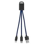 3-In-1 Braided Charging Buddy - Blue