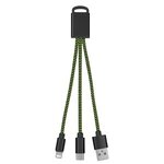 3-In-1 Braided Charging Buddy - Lime