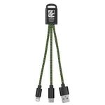 3-In-1 Braided Charging Buddy - Lime