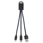 3-In-1 Braided Charging Buddy - Navy Blue