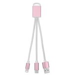3-In-1 Braided Charging Buddy - Rose Gold