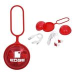 3-in-1 Charging Cable and Earbuds Ball - Red