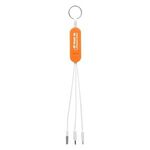 3-In-1 Charging Cable Phone Stand & Key Ring - Orange