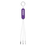 3-In-1 Charging Cable Phone Stand & Key Ring - Purple