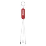 3-In-1 Charging Cable Phone Stand & Key Ring - Red
