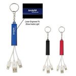 3-In-1 Light Up Charging Cables On Key Ring -  