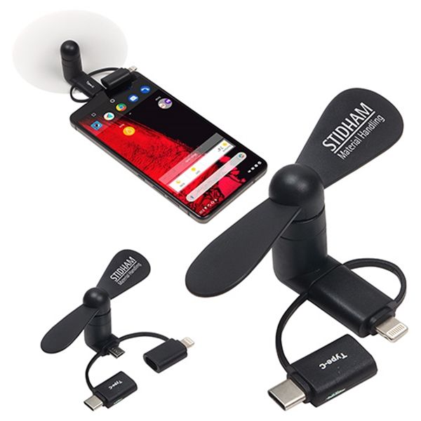 Main Product Image for Custom 3-In-1 Mini Phone Fan