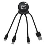 3-In-1 Xoopar Octo-Charge Cables - Black