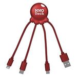 3-In-1 Xoopar Octo-Charge Cables - Red
