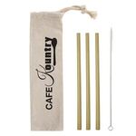 Buy 3 Pack Bamboo Straw Kit In Cotton Pouch