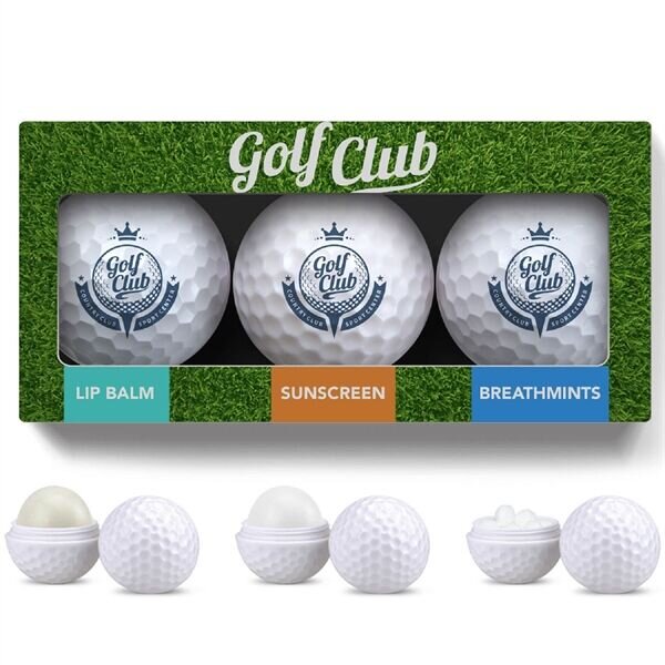 Main Product Image for 3 Pack Golf Ball Lip Balm, Mints & Sunscreen