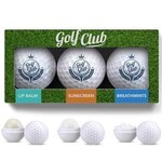 3 Pack Golf Ball Lip Balm, Mints & Sunscreen -  