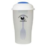 3-Piece Salad Shaker Set - Frost White With Blue