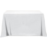 3 Sided Poly/Cotton Twill Table Cover-Screen Printed 4ft - White