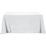 3 Sided Poly/Cotton Twill Table Cover-Screen Printed - White
