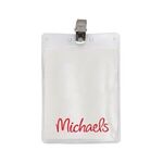 Buy Custom Printed Vertical Vinyl Pouch with Bulldog Clip 3" x 4"