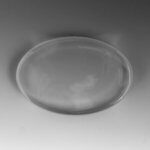 3" x 5" x 3/4"  - Oval Glass Award Paperweight - Silkscreen - Clear