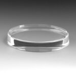 3" x 5" x 3/4"  - Oval Glass Award Paperweight - Silkscreen -  