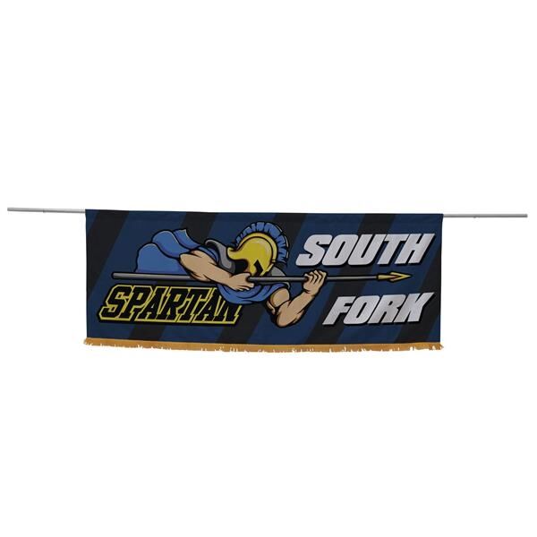 Main Product Image for Custom Parade Banner Straight Bottom Kit & Gold Fringe 3' x 8'