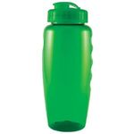 30 oz. "Gripper" Poly-Clean Sports Bottle with Super-Sipper - Translucent Green