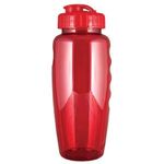 30 oz. "Gripper" Poly-Clean Sports Bottle with Super-Sipper - Translucent Red