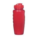 30 Oz. Poly-Clear™ Gripper Bottle - Translucent Red