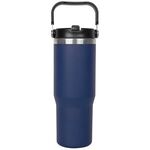 30oz. Stainless Steel Insulated Mug with Handle and Built-In - Navy Blue