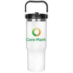 30oz. Stainless Steel Insulated Mug with Handle and Built-In - White