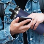 30oz. Stainless Steel Insulated Mug with Handle and Built-In -  