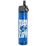 32 oz. Adventure Water Bottle with Ring Straw lid - Transparent Blue