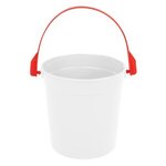 32 Oz. Party Pail With Handle - White with Red
