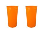 32 oz. Smooth Wall Plastic Stadium Cup - Orange