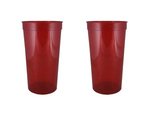 32 oz. Smooth Wall Plastic Stadium Cup - Trans Red
