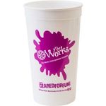 32 oz. Smooth Wall Plastic Stadium Cup - White