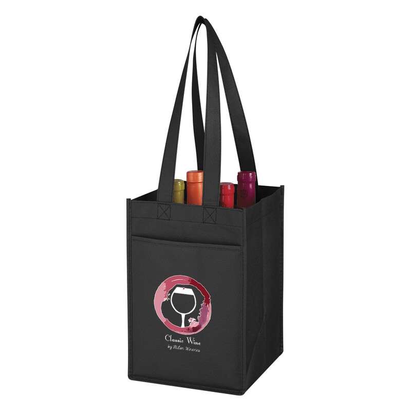 Main Product Image for Imprinted Non-Woven 4 Bottle Wine Tote Bag