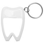 "HAPPY TEETH" Tooth Shaped Dental Floss Dispenser with Keyring