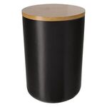 34 Oz. Ceramic Container With Bamboo Lid - Black