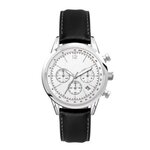 34MM STEEL SILVER CASE, CHRONOGRAPH MVMT, WHITE DI... - Silver