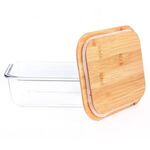 34oz. Glass Food Storage Container with Bamboo Lid -  